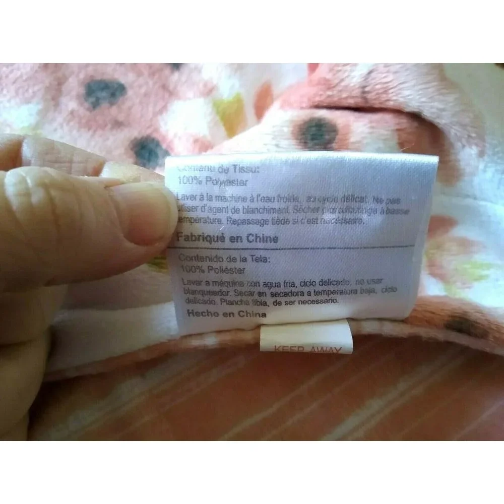 SL Fashions Baby Blanket Micro Mink Reversible Roses‎ Flowers Stripes 40 x 30